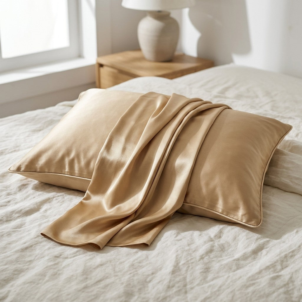 Champagne mulberry silk pillowcase